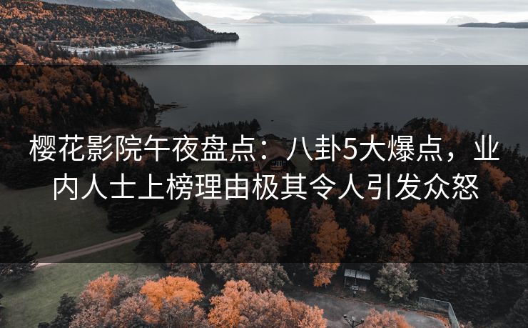 樱花影院午夜盘点：八卦5大爆点，业内人士上榜理由极其令人引发众怒