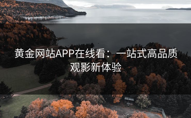 黄金网站APP在线看:一站式高品质观影新体验